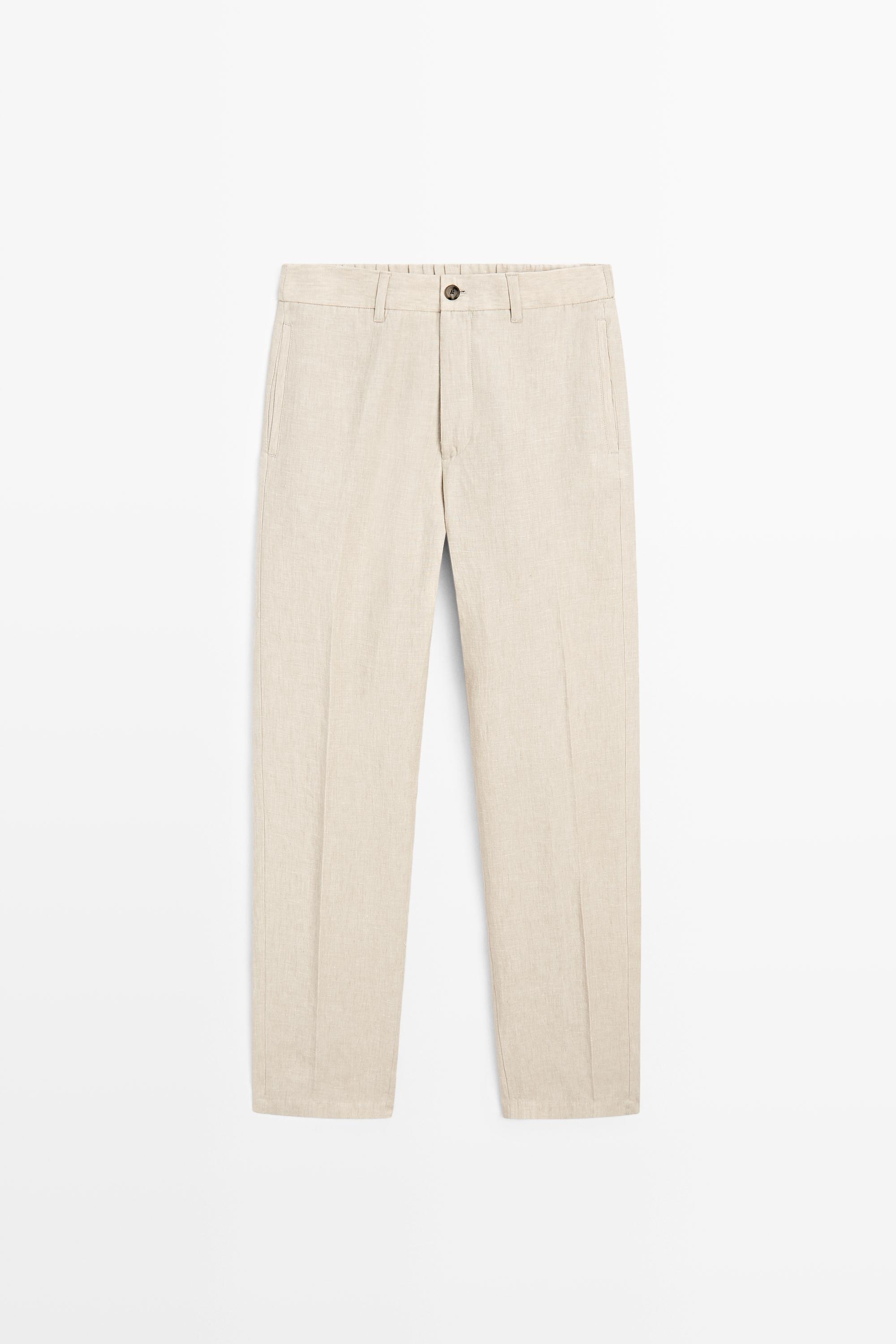 Pantalon 100 % lin taille élastique